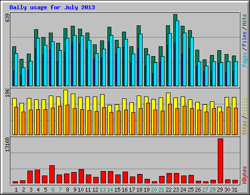 Daily usage for July 2013