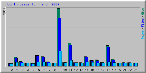 Hourly usage for March 2007