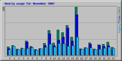 Hourly usage for November 2007