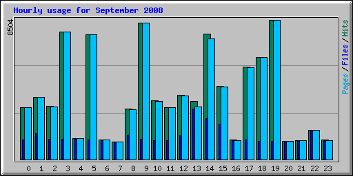 Hourly usage for September 2008