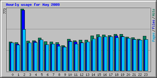 Hourly usage for May 2009