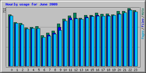 Hourly usage for June 2009