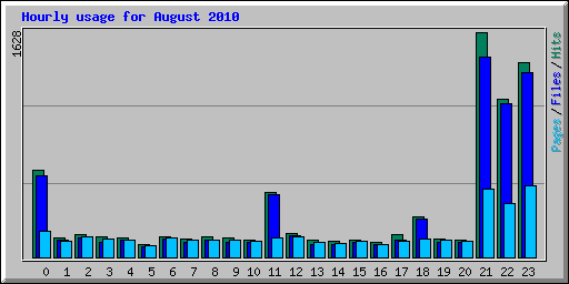 Hourly usage for August 2010