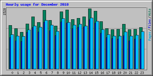 Hourly usage for December 2010