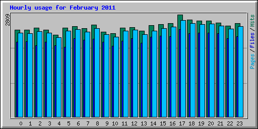 Hourly usage for February 2011