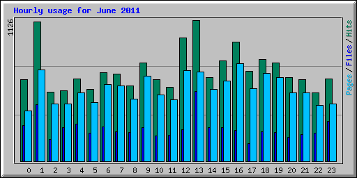 Hourly usage for June 2011