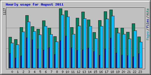 Hourly usage for August 2011