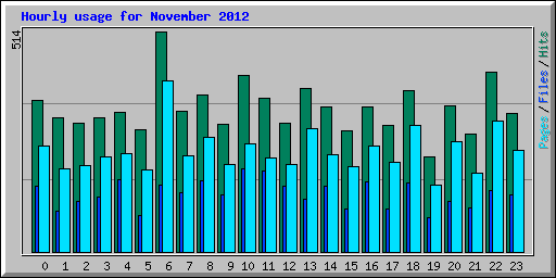 Hourly usage for November 2012