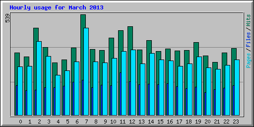 Hourly usage for March 2013