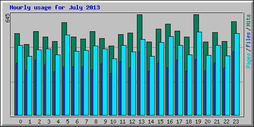 Hourly usage for July 2013