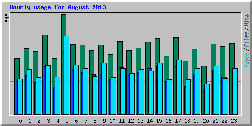 Hourly usage for August 2013