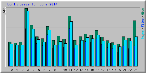 Hourly usage for June 2014