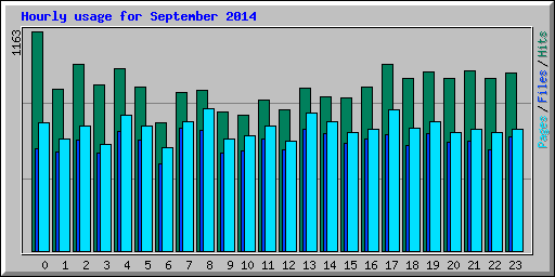 Hourly usage for September 2014