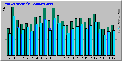 Hourly usage for January 2015