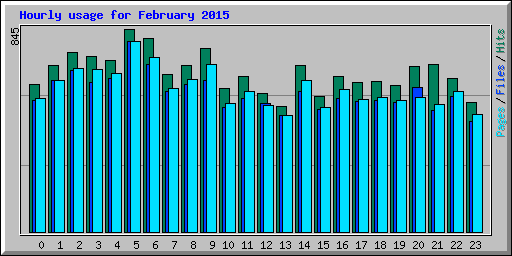 Hourly usage for February 2015