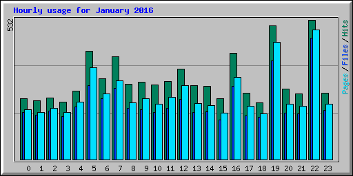 Hourly usage for January 2016