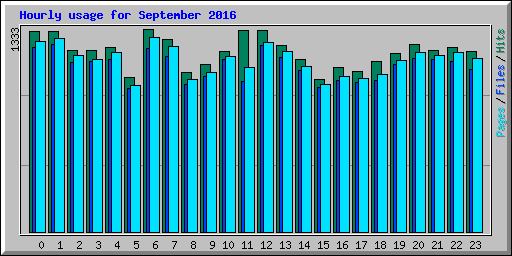 Hourly usage for September 2016