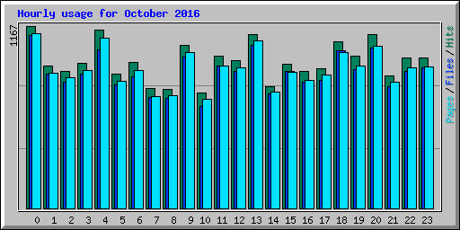 Hourly usage for October 2016