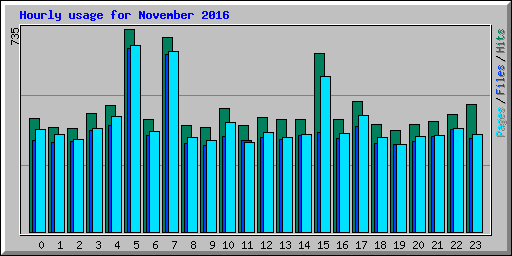 Hourly usage for November 2016