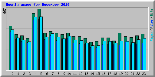 Hourly usage for December 2016