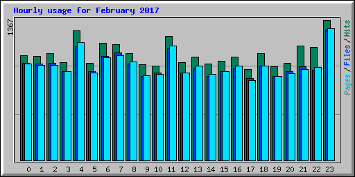 Hourly usage for February 2017