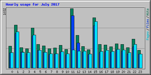 Hourly usage for July 2017