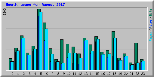 Hourly usage for August 2017